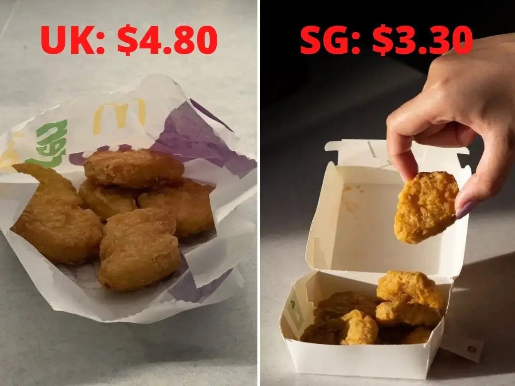 We ate at McDonald's in the UK and Singapore and found that the UK's