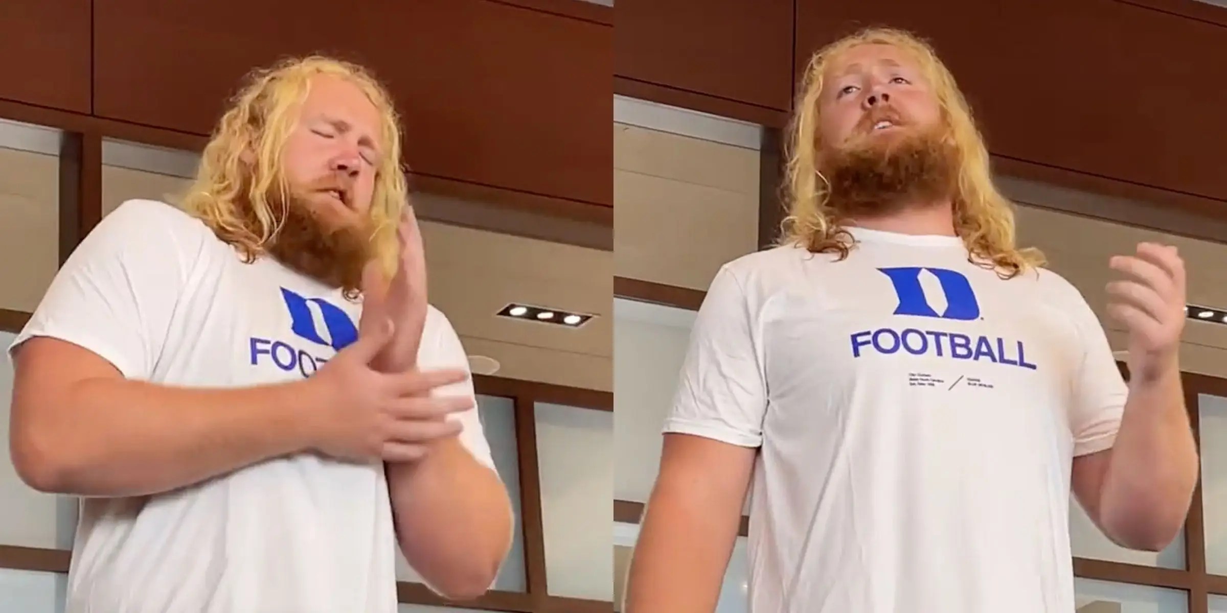 VIDEO Duke Offensive Lineman Stuns Teammates With Opera Singing