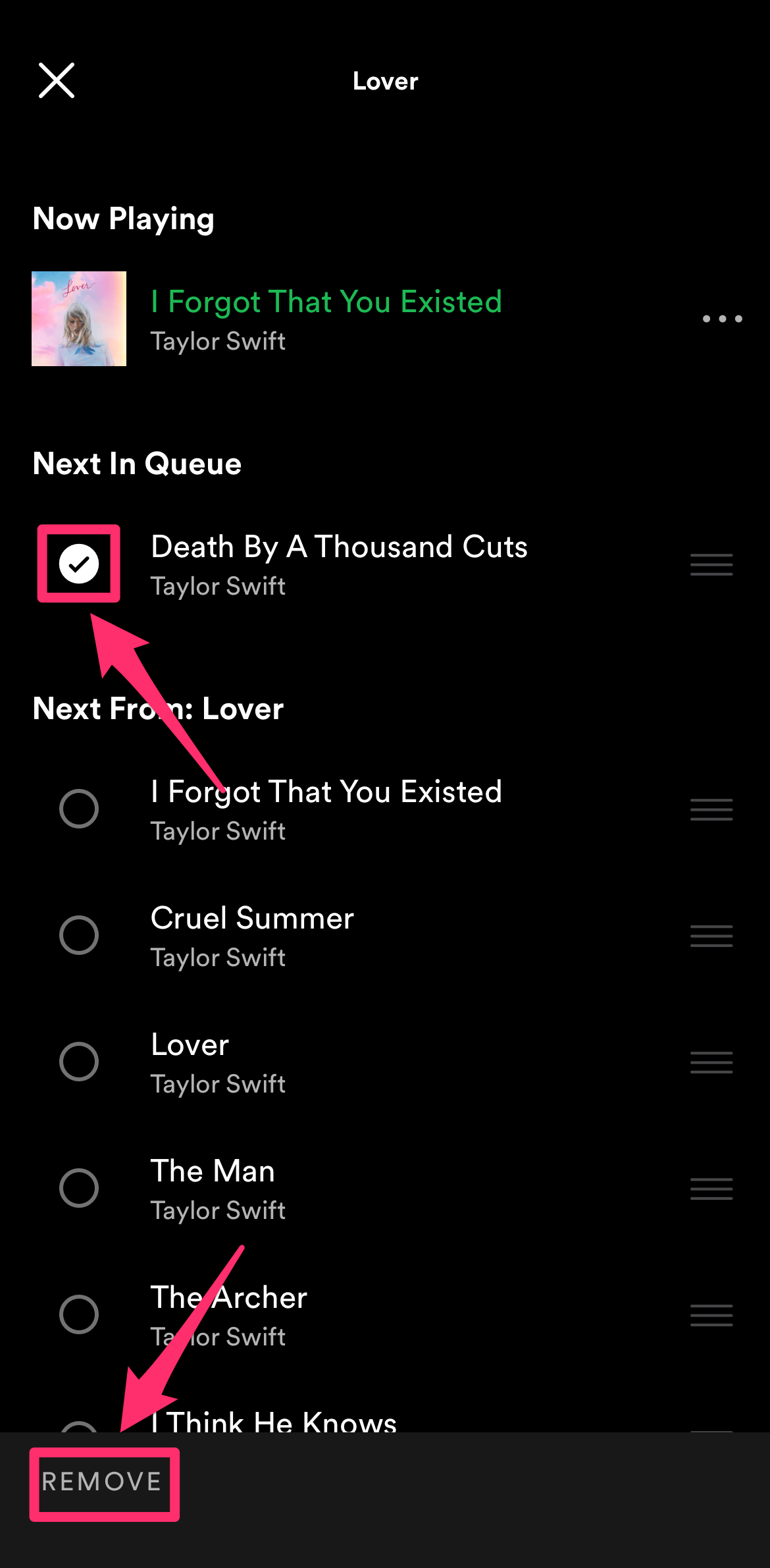 Spotify queue tewssphere