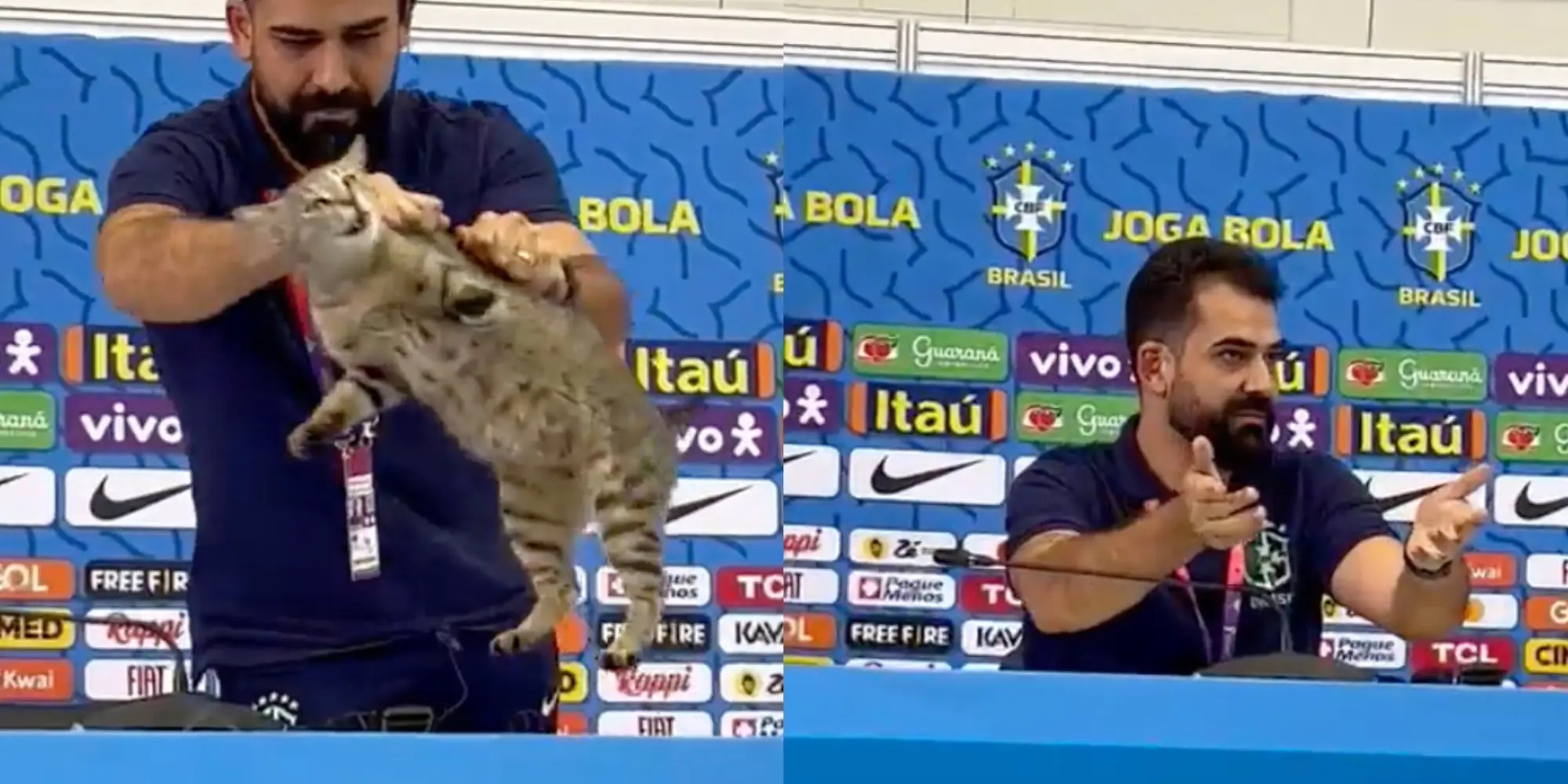 World Cup Cat Thrown Out of Brazil Press Conference by Media Officer