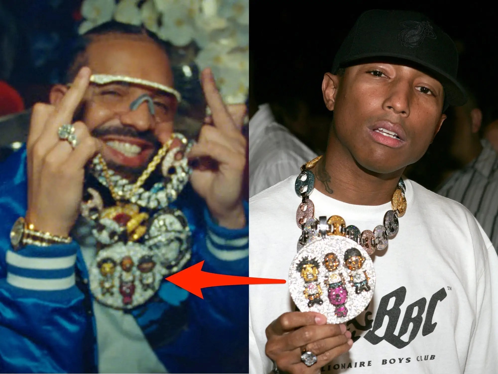 Drake Appears To Have Acquired Diamond Chain Owned By Pharrell