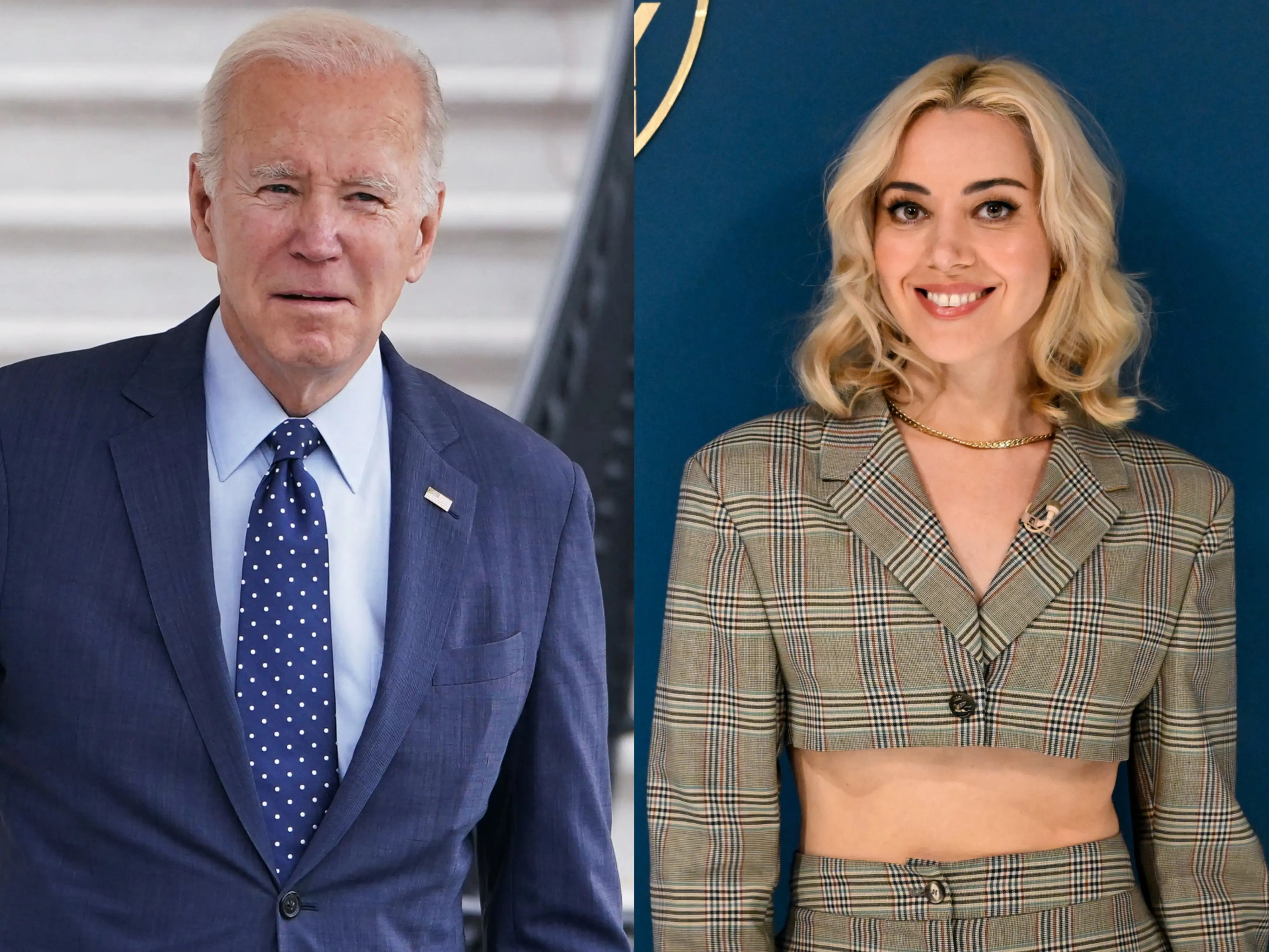 Aubrey Plaza I Had 'StareDown' With Joe Biden, Stole Note From White