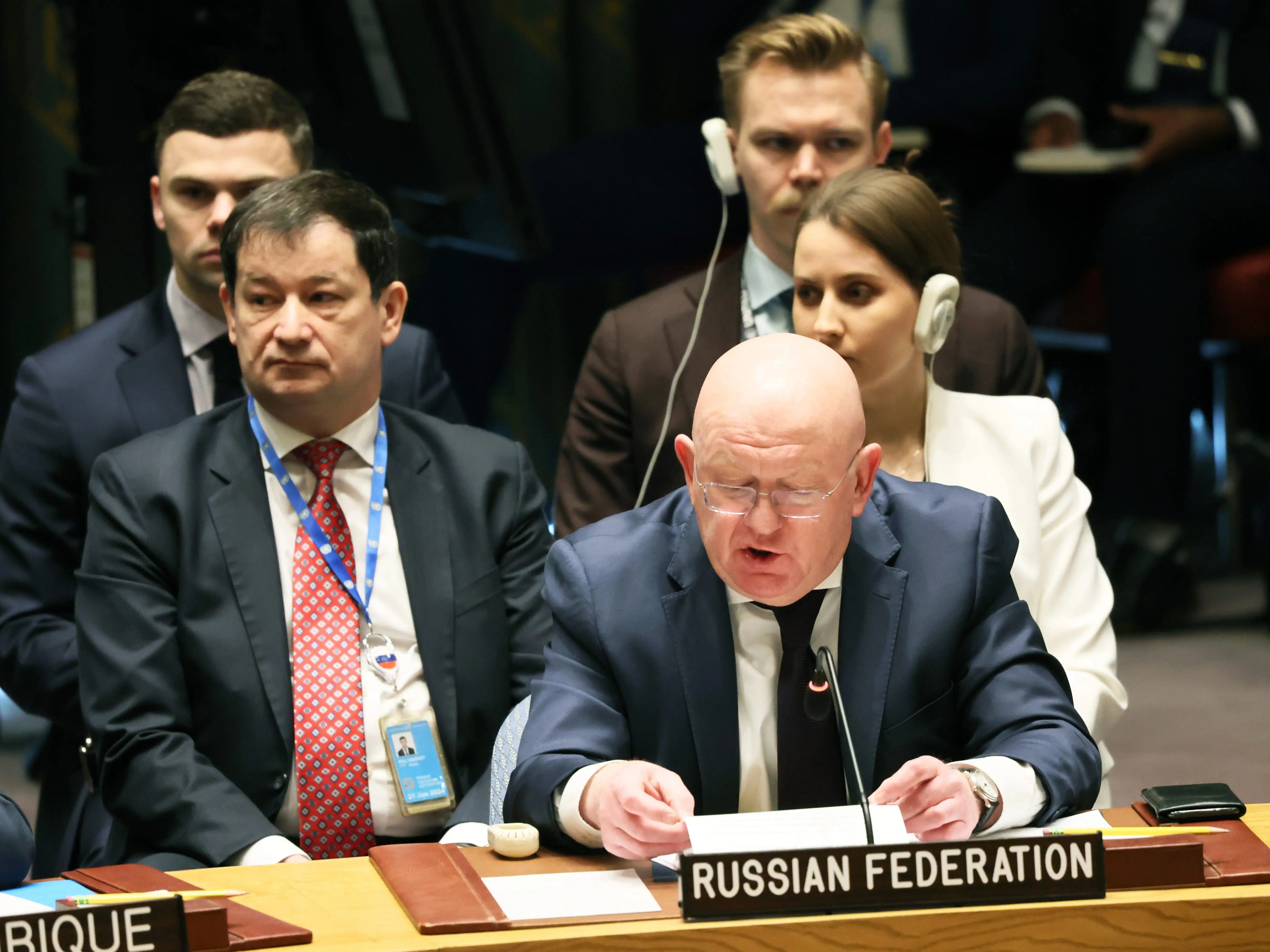Russia's UN Ambassador Interrupts Minute Silence for Ukraine War