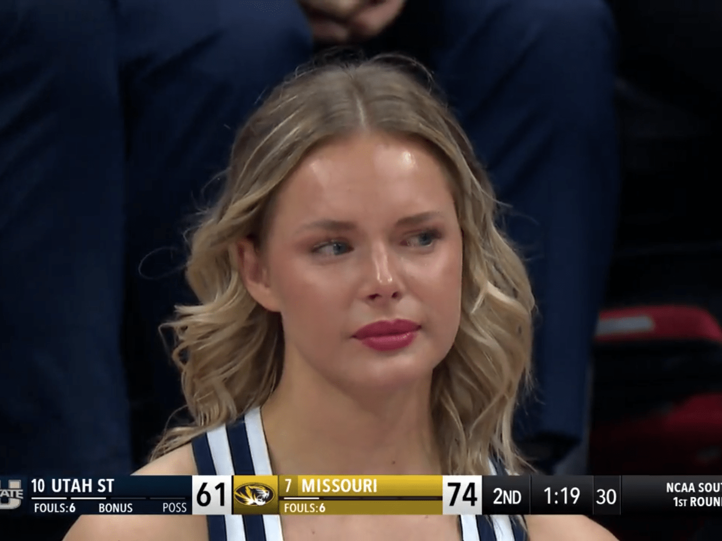 Utah State Cheerleader Reacts to Viral March Madness Moment Business