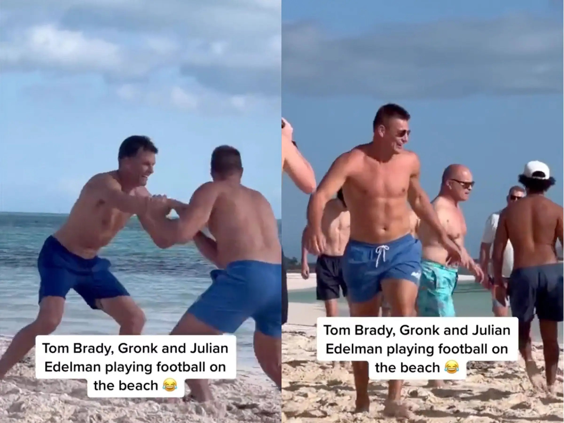 VIDEO Tom Brady, Gronk, and Julian Edelman Play Ball on the Beach