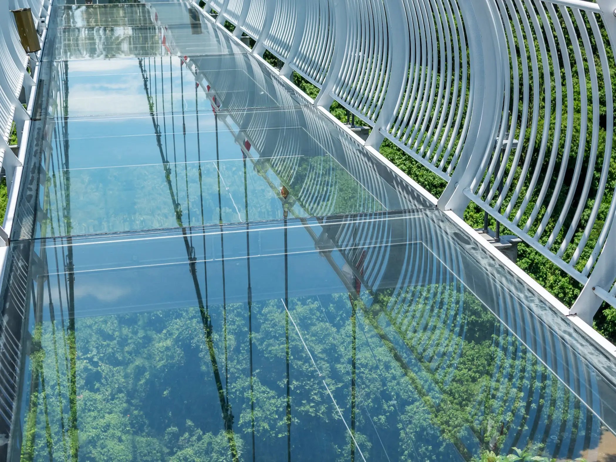 A Glass Panel on a Bridge Shattered in Indonesia, Killing a Tourist