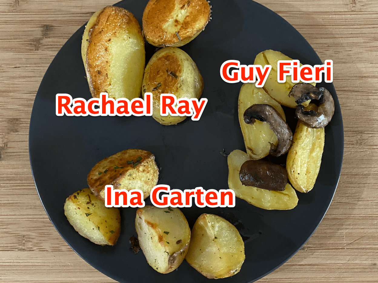 I tried roasted potatoes from Guy Fieri, Ina Garten, and Rachael Ra...