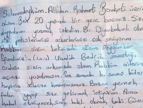 Genç kızdan Sur'daki polislere sarsıcı mektup Haber