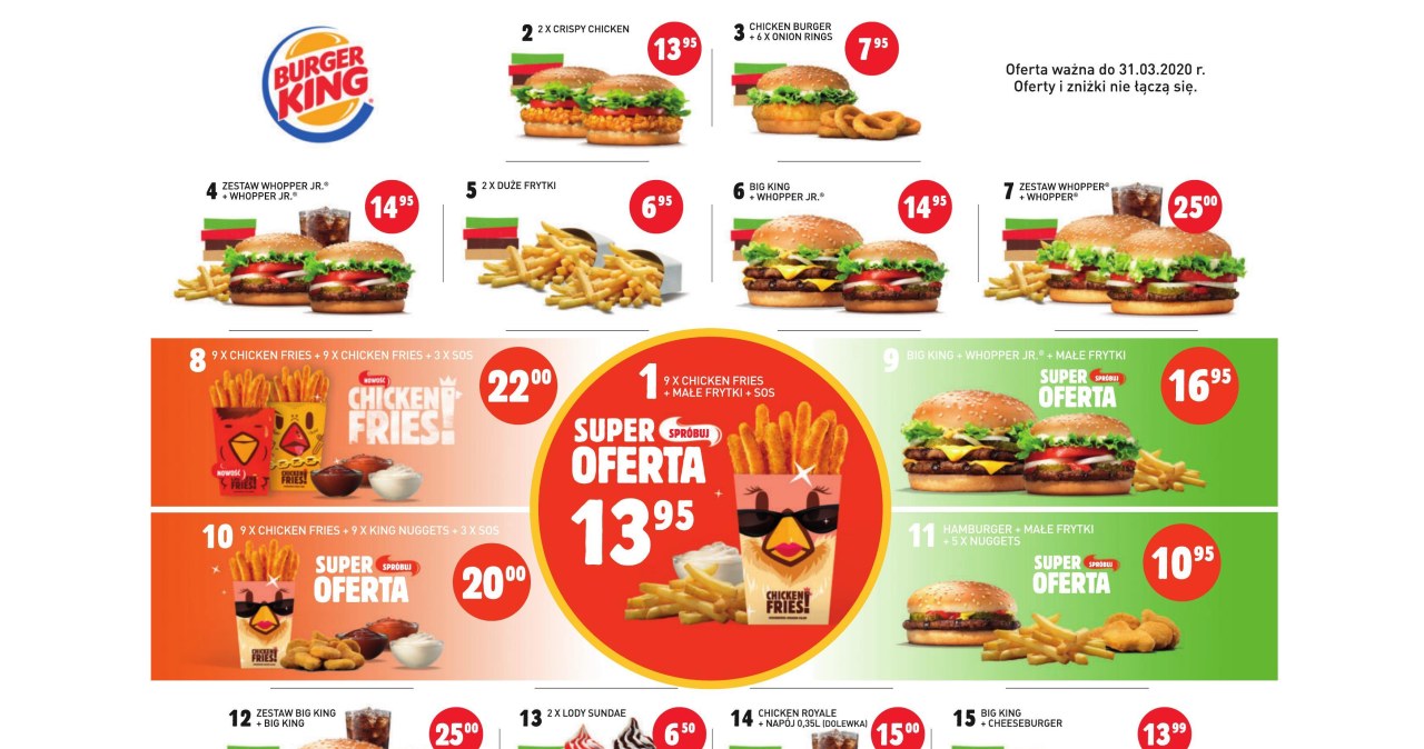 Burger King Gazetka Promocyjna oferty, rabaty, kupony [09.03 do 31.03