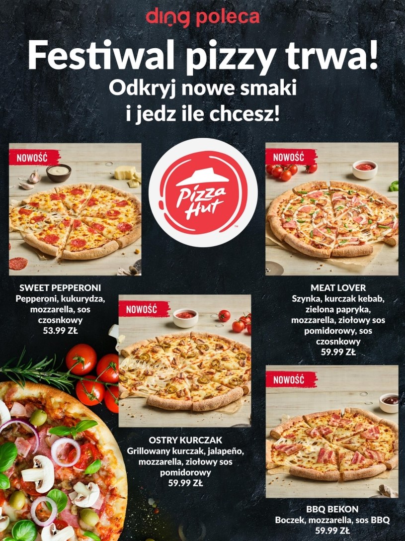 Pizza Pizza Hut 24. 01. 2023 28. 02. 2023 PromoCeny.pl ulotki, promocje, zniżki