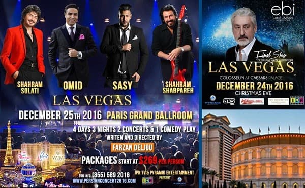 Persian Concerts In Paris Las Vegas Christmas 2022 Iranian Christmas Concert, Las Vegas Hotel Package - Kodoom