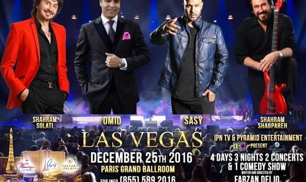 Persian Concerts In Paris Las Vegas Christmas 2022 Christmas Persian Concerts With Shahram Shabpareh, Omid, Sasy Mankan, And Shahram Solati - Las Vegas, Nv - Kodoom