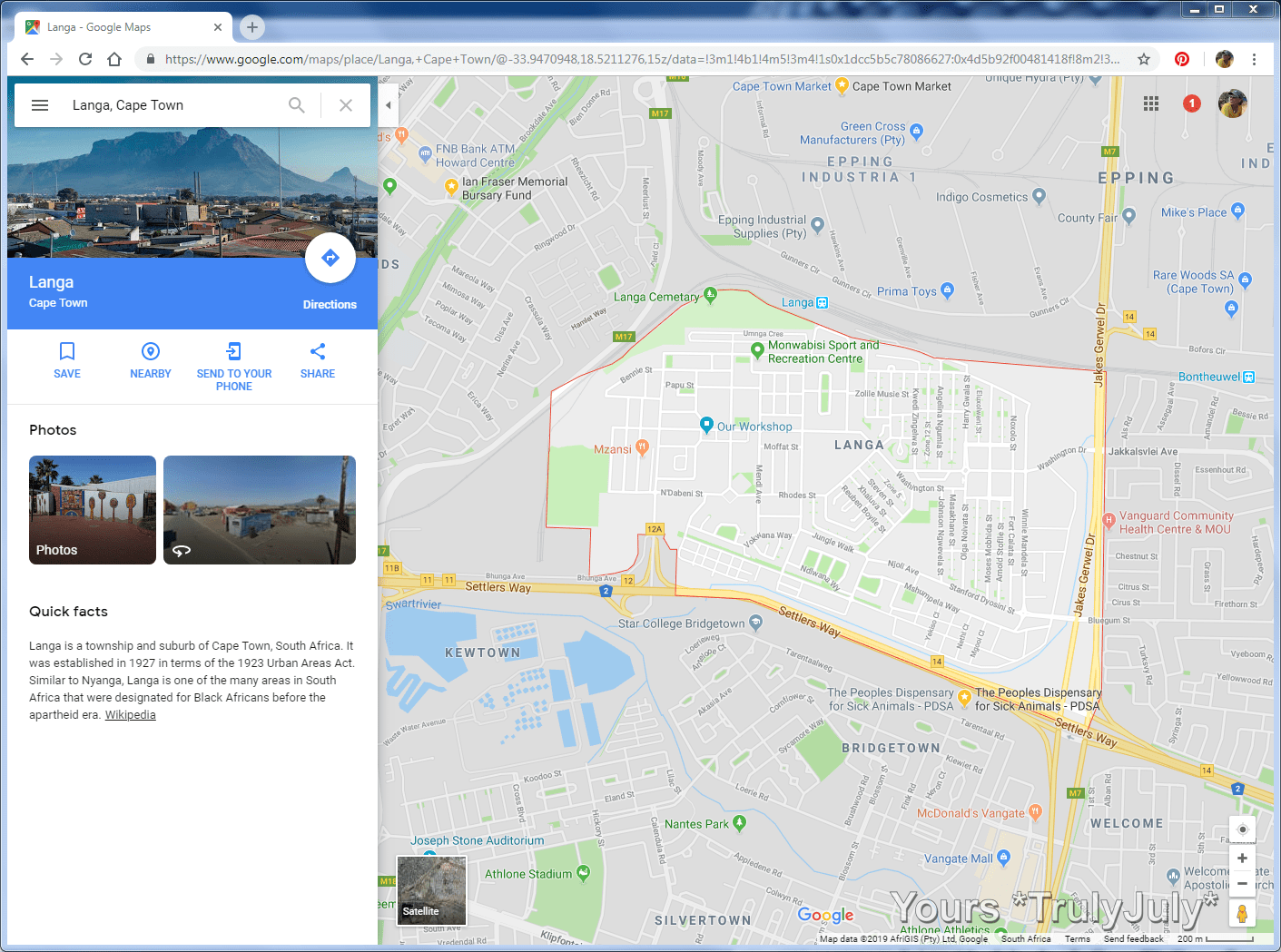 Langa Cape Town on Google Maps TrulyJuly Lensdump