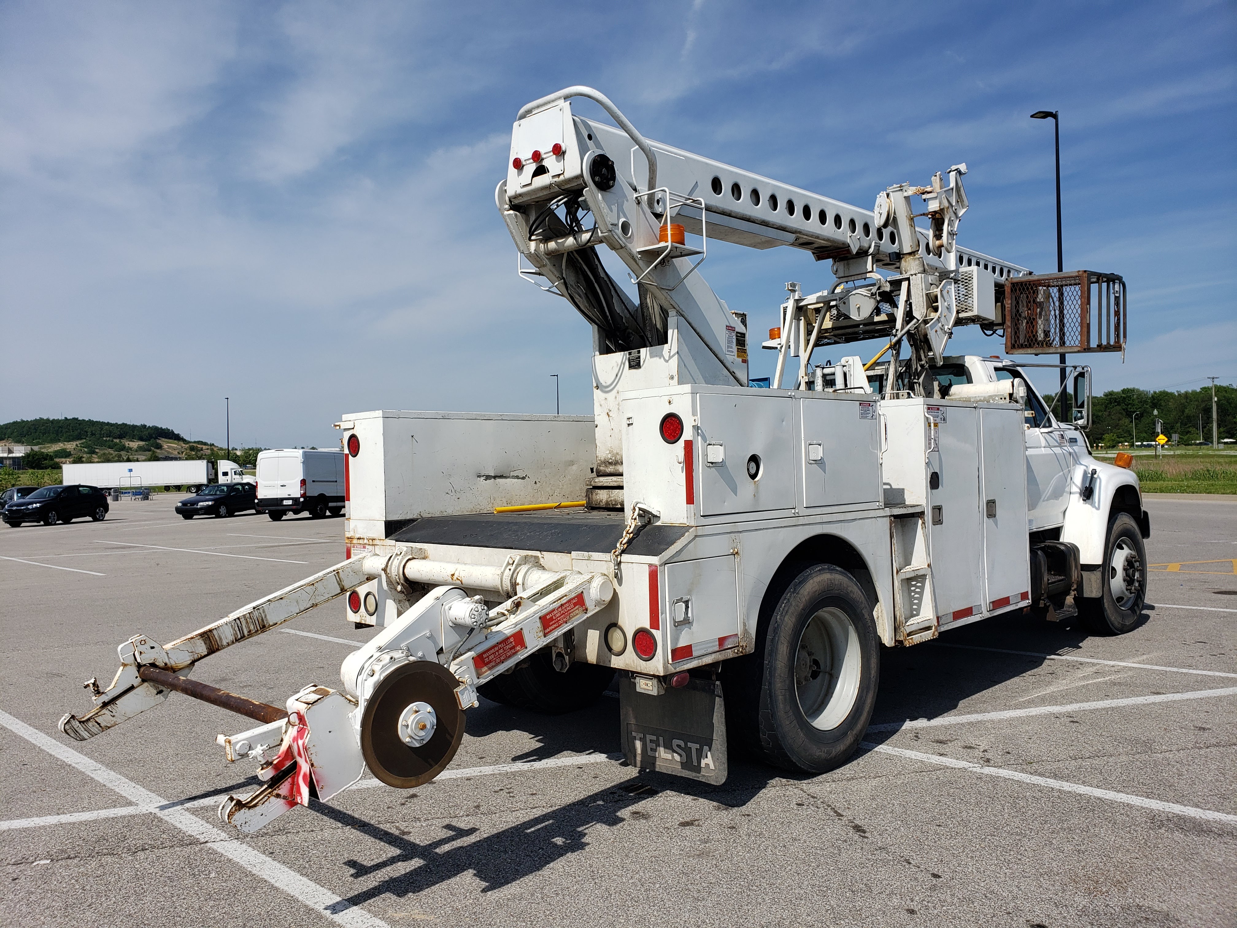 Used 1996 Ford F800 T40D Cable Placer Bucket Truck for Sale in Nash...