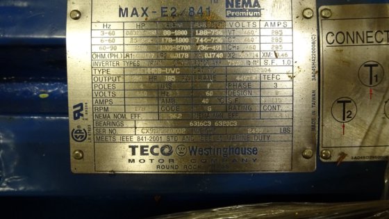 250 HP TECOWESTINGHOUSE / BLANCHARD MOTOR, NEW IN BOX in Holland, OH, USA