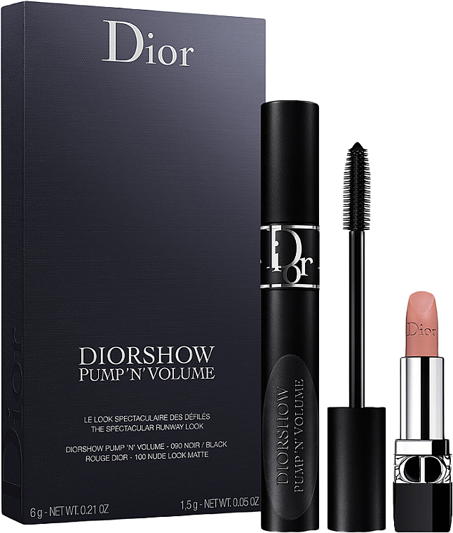 Dior Diorshow Pump 'N' Volume Gift Set Set (mascara/6ml + rouge à lèvres/1.5g) Makeup.be