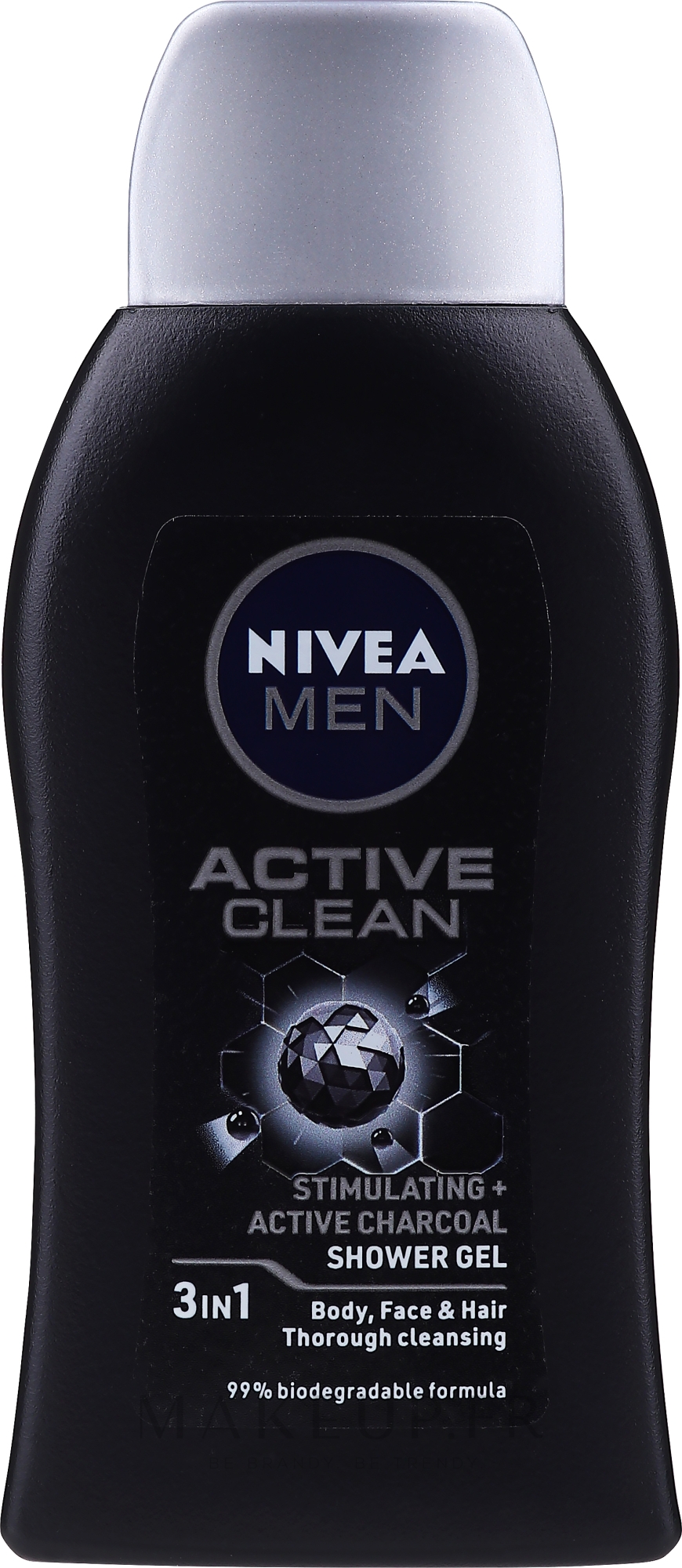 Nivea Men Active Clean Active Charcoal Shower Gel 3in1 Gel douche au