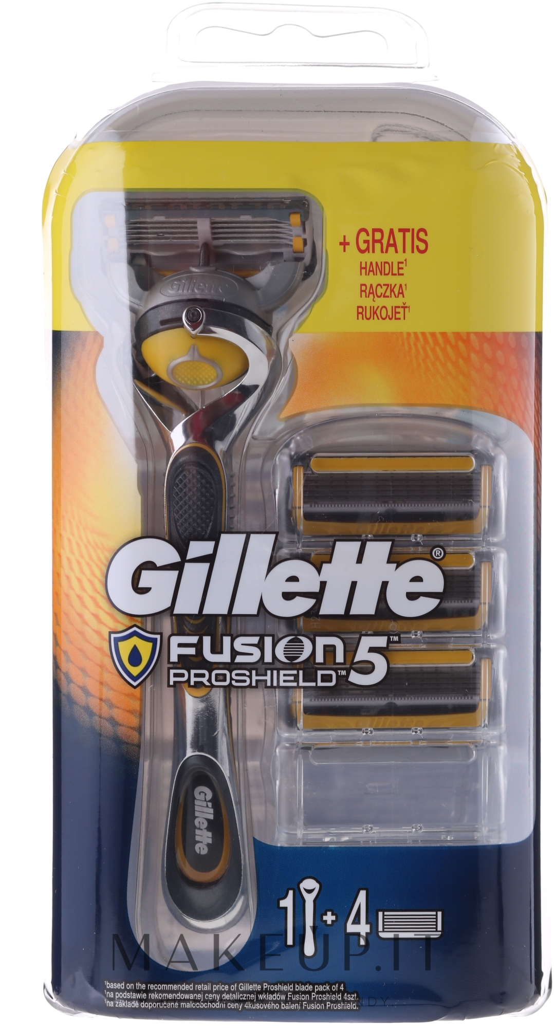 Gillette Fusion Proshield Rasoio con 4 lamette di ricambio Makeup.it