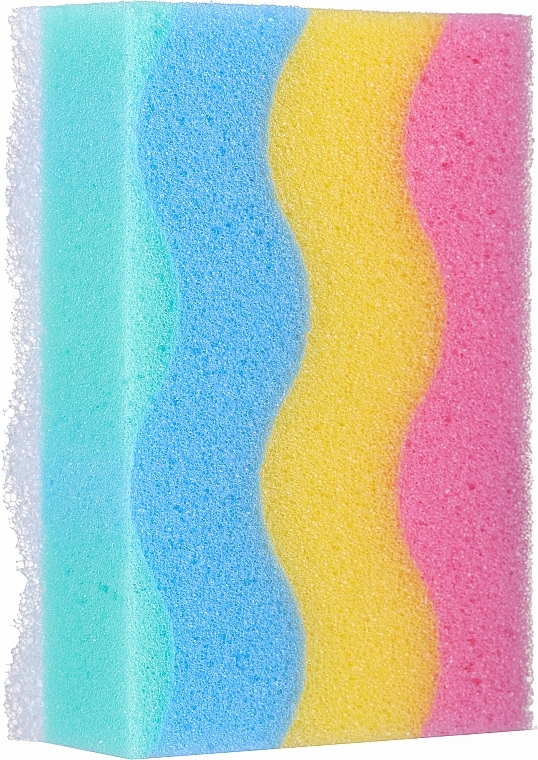 Cari Square Shower Sponge "Rainbow 4" Makeup.uk