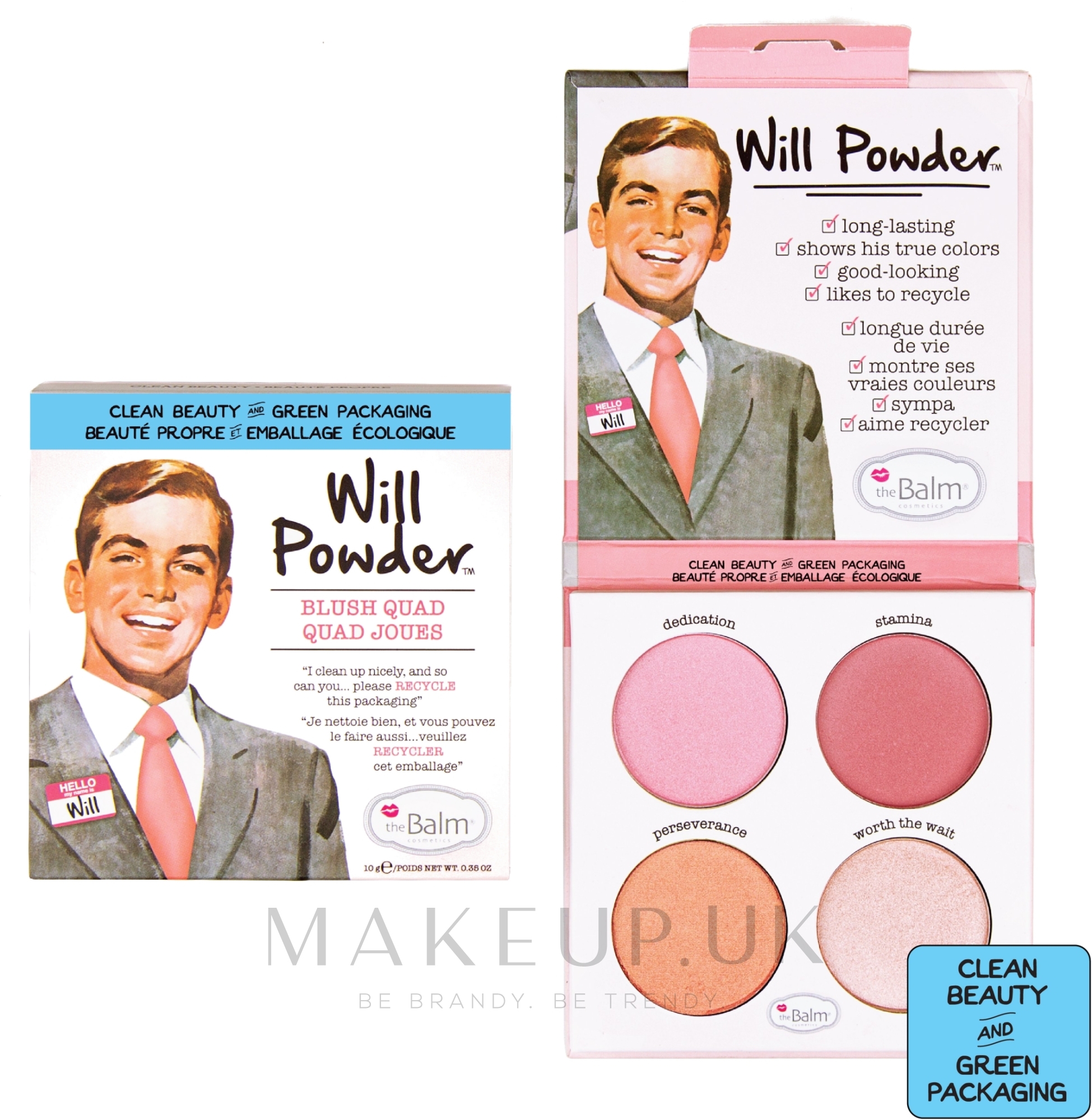 theBalm Will Powder Blush Quad Face Blush Palette Makeup.uk