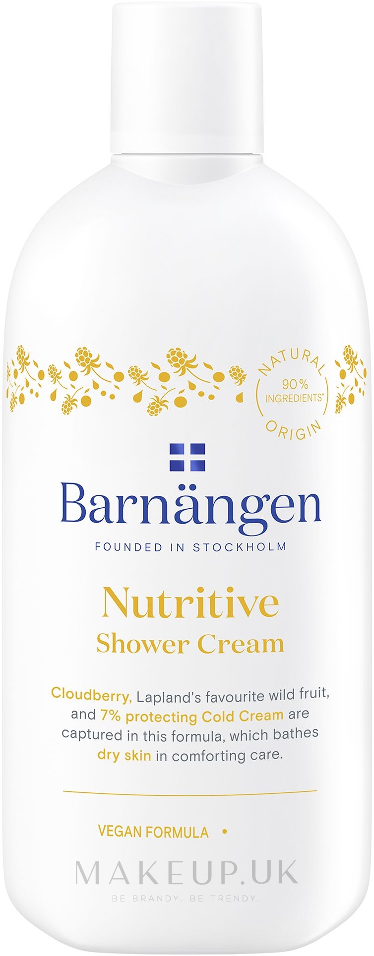 Barnangen Nordic Care Nutritive Shower Cream Cloudberry Shower CreamGel for Dry & Very Dry