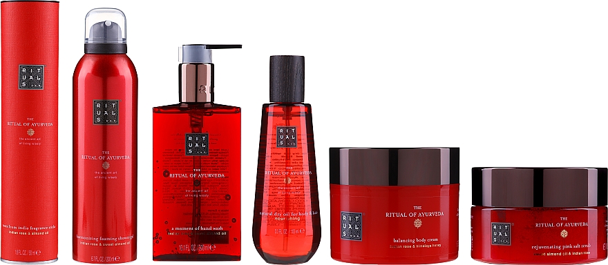 Rituals The Ritual Of Ayurveda Rebalancing Ceremony (Sh/Gel/200Ml + B/Scrub/300G + B/Cr/200Ml + Soap/300Ml + Oil/100Ml+ Frag/50Ml) - Set | Makeup.uk