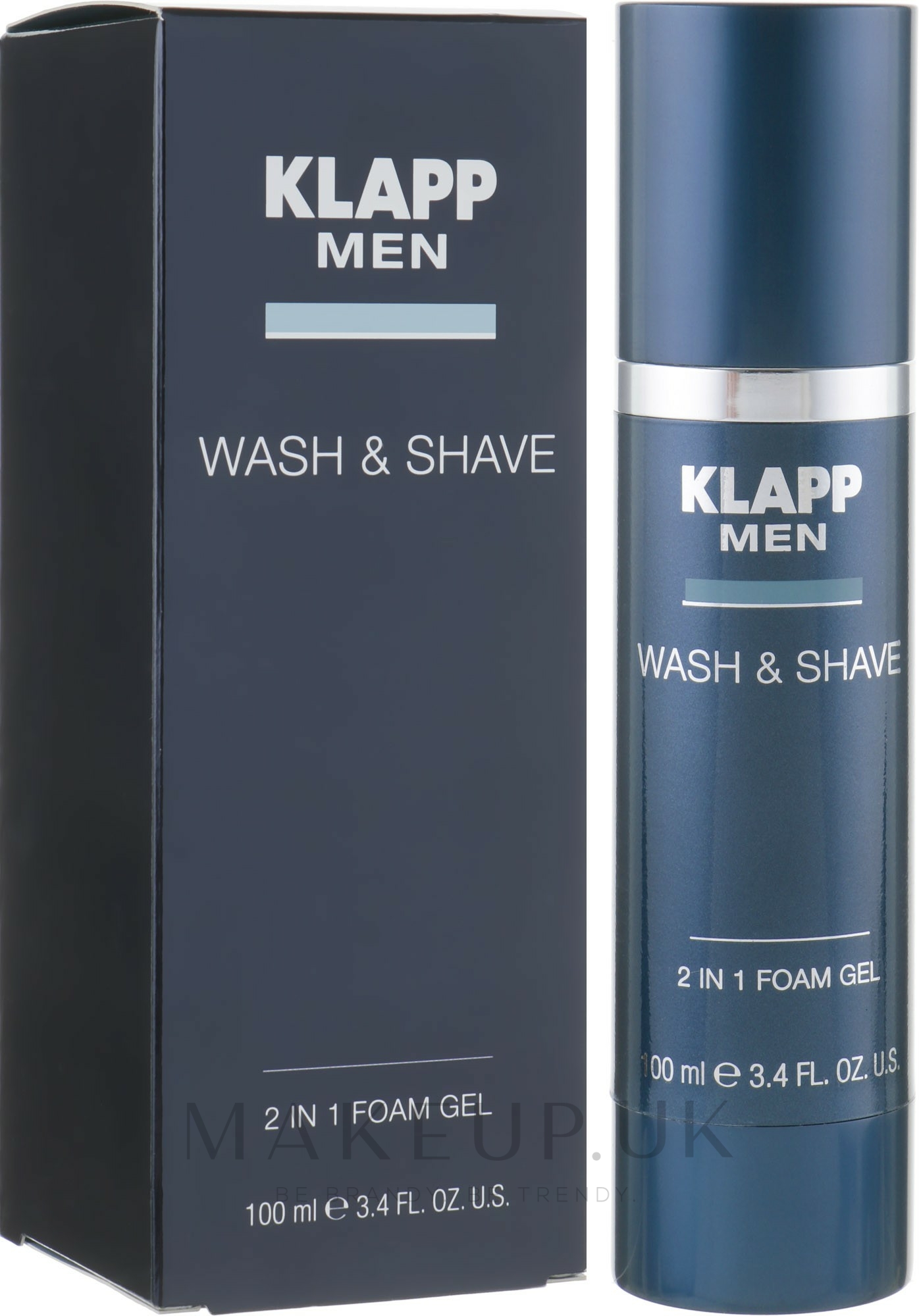 Cleansing & Shaving Gel Klapp Men Wash & Shave 2in1 Foam Gel Makeup.uk
