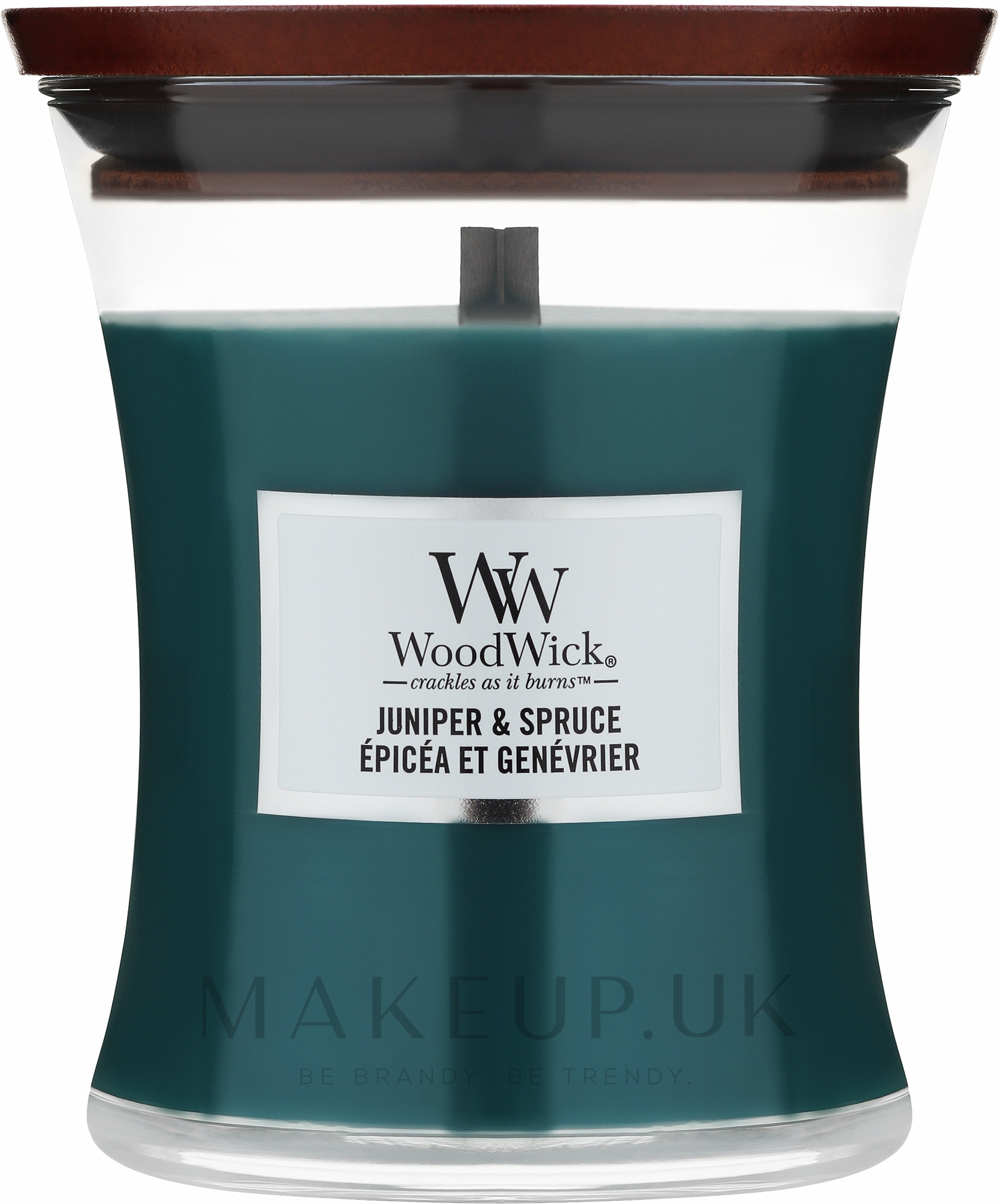 WoodWick Petite Candle Juniper & Spruce Scented Candle in Glass Makeup.uk