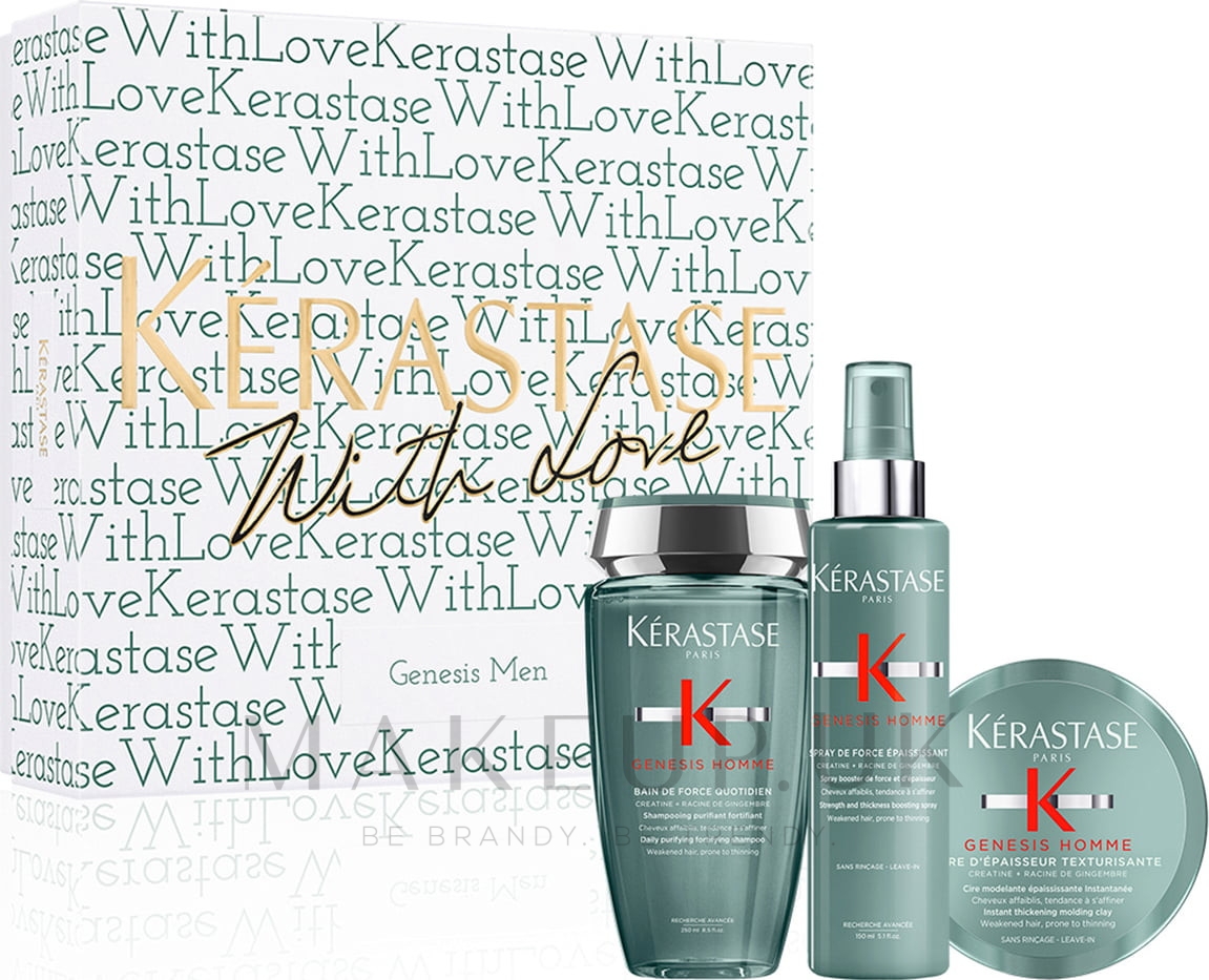 Kerastase Genesis Homme Holiday Coffret (shm/250ml + h/spr/200ml + h/clay/75ml) Set Makeup.uk
