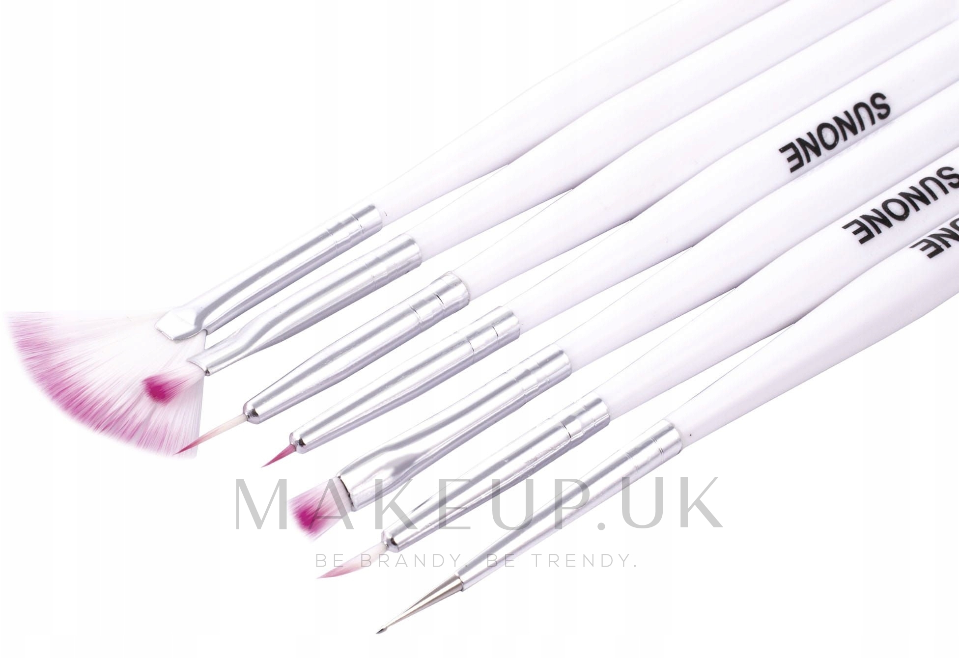 Sunone White Nail Art Brush Set Nail Art Brush Se, 7 pcs, white
