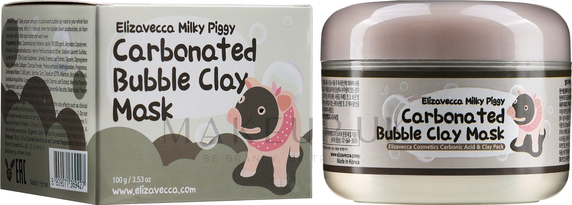 Carbonated Bubble Clay Face Mask Elizavecca Face Care Milky Piggy