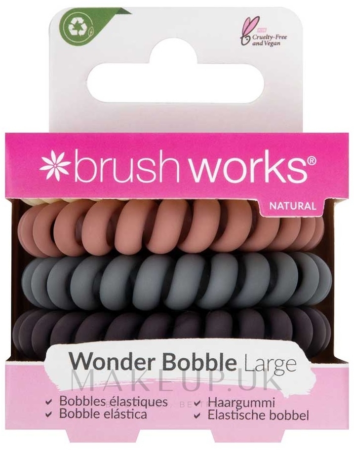 Brushworks Wonder Bobble Large Natural Hair Ties, multicolored, 5
