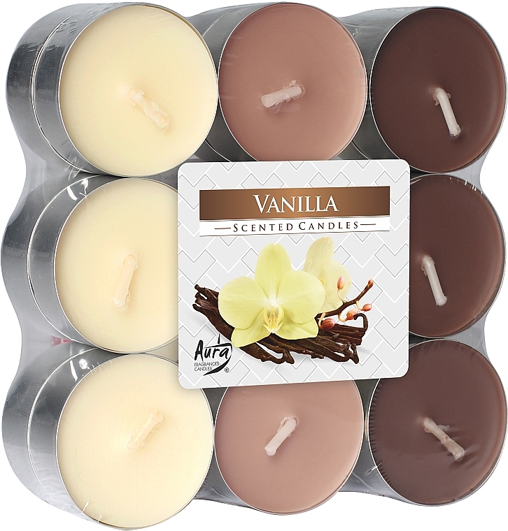 Bispol Vanilla Scented Candles Tea Candles 'Vanilla', 18 pcs