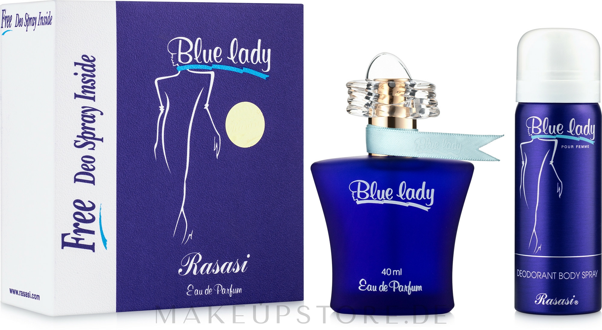 Rasasi Blue Lady Duftset (Eau de Parfum 40ml + Deospray 50ml