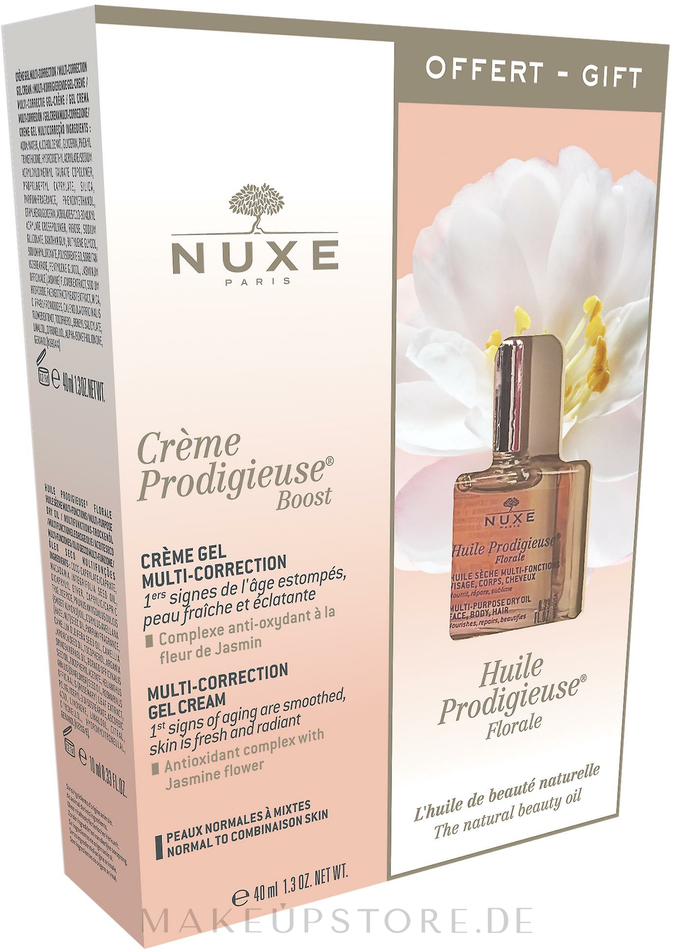 Nuxe Prodigieuse Boost Gift Set (Trockenöl 10ml + GelCreme 40ml) Körperpflegeset Makeupstore.de