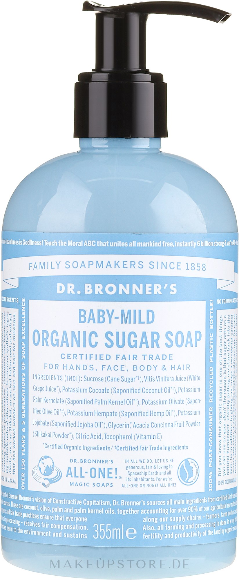 Dr. Bronner’s Organic Sugar Soap BabyMild Milde Flüssigseife mit Bio