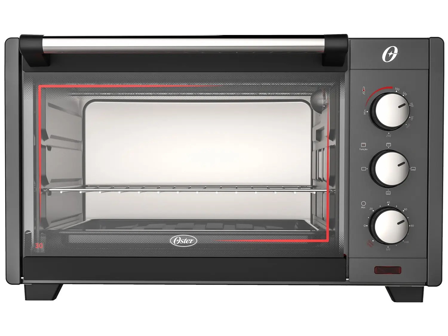 Forno Elétrico Oster Preto e Grafite 30 Litros 1600W Shopping TudoAzul