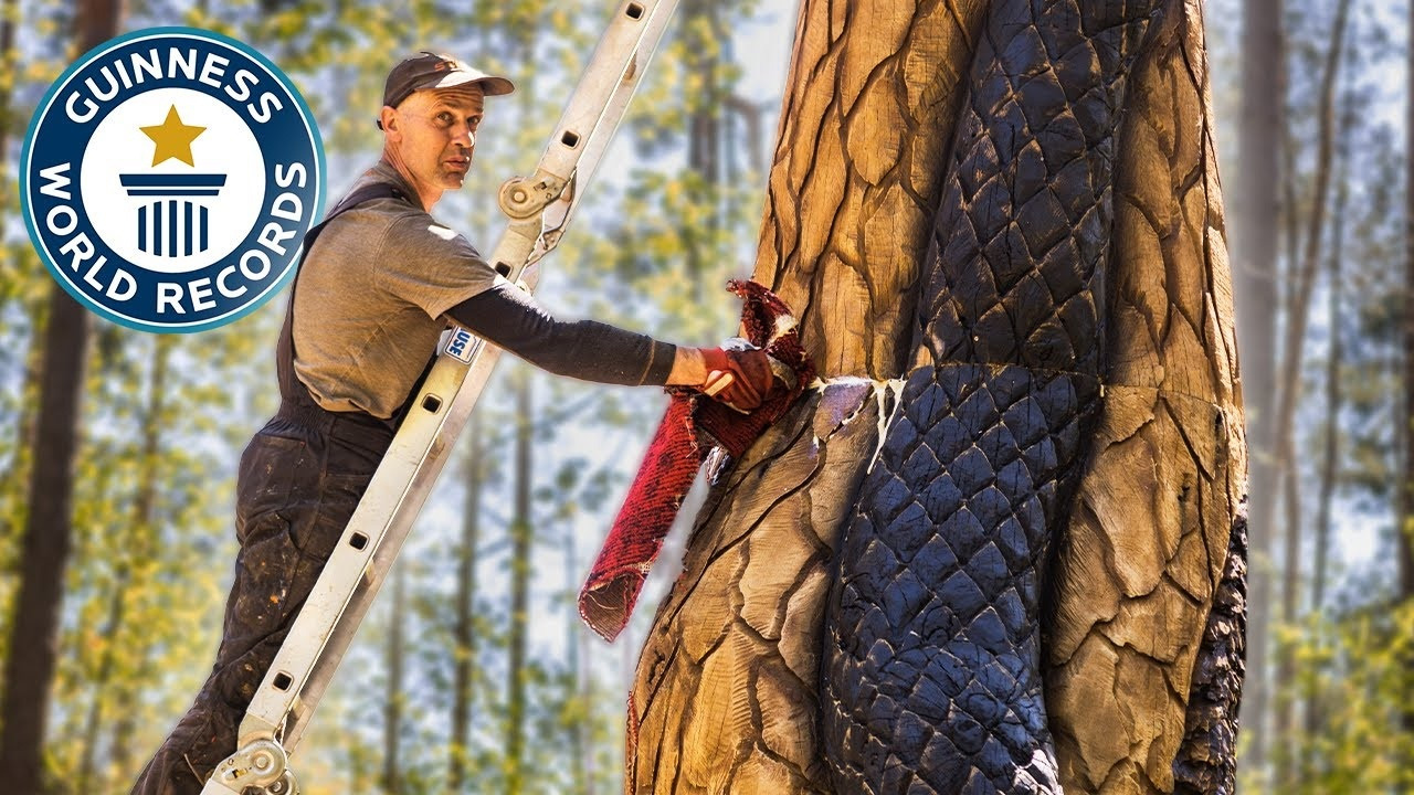 Building the Tallest Wooden Sculpture Guinness World Records Mover.uz