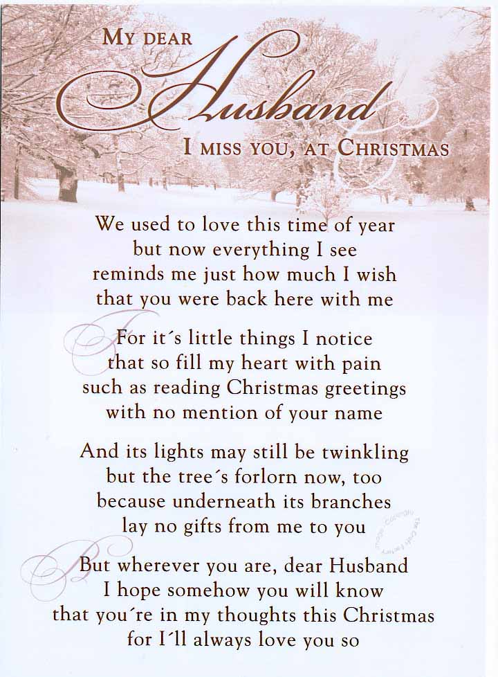 My Dear Husband I miss You, at Christmas Miss You