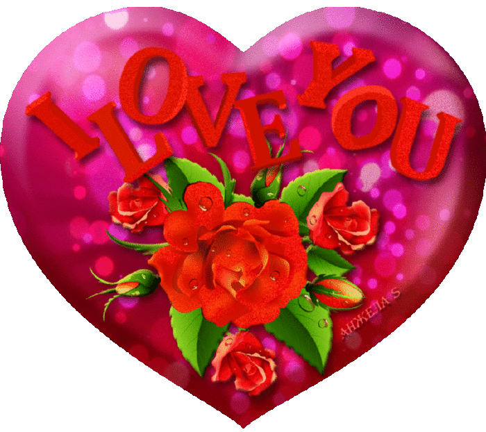 I Love You Heart and Flowers Valentine's Day