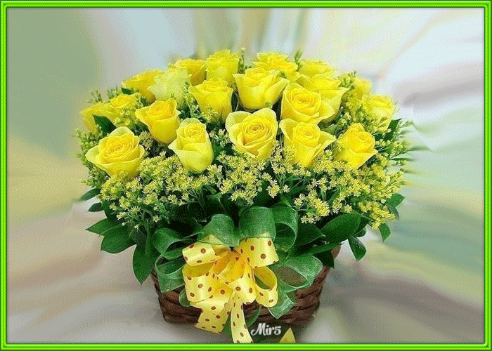 Yellow flowers & Butterflies Animated Pictures