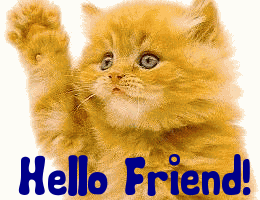 Waving Cat (animated)- Hello F.. :: Hello! :: MyNiceProfile.com
