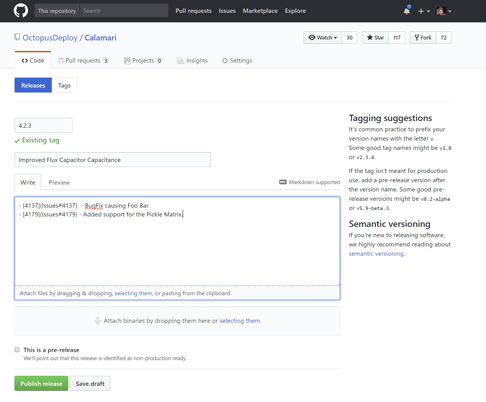 GitHub Repository feeds Octopus Deploy