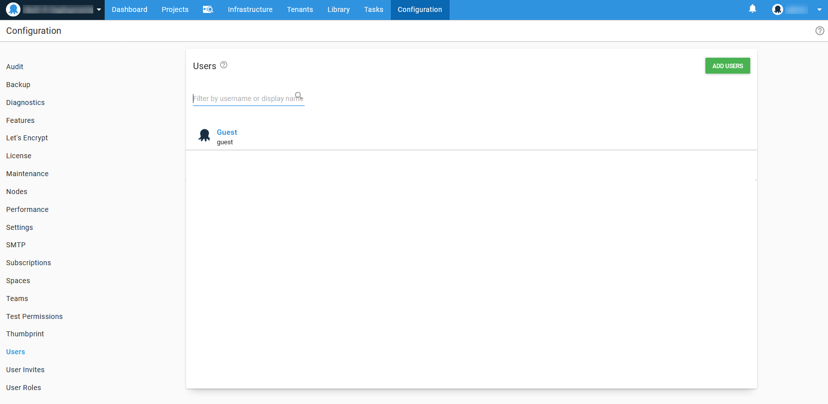 Guest login Octopus Deploy