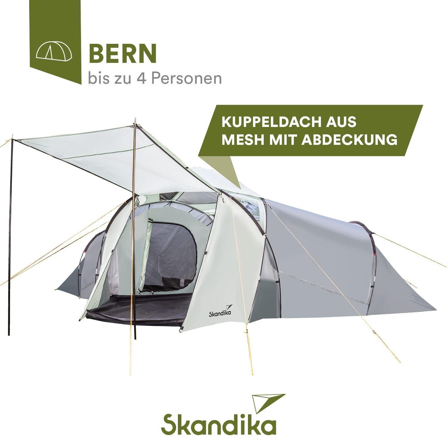Skandika Kuppelzelt »SKANDIKA Bern 4«, Camping Zelt für 4 Personen mit