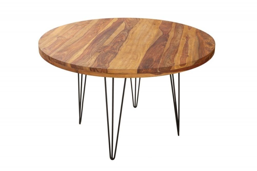 Invicta Esstisch »Moderner Esstisch KARA 120cm rund natural Sheesham