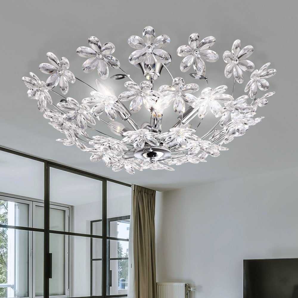 Deckenleuchte, Decken Lampe Fernbedienung Chrom Leuchte