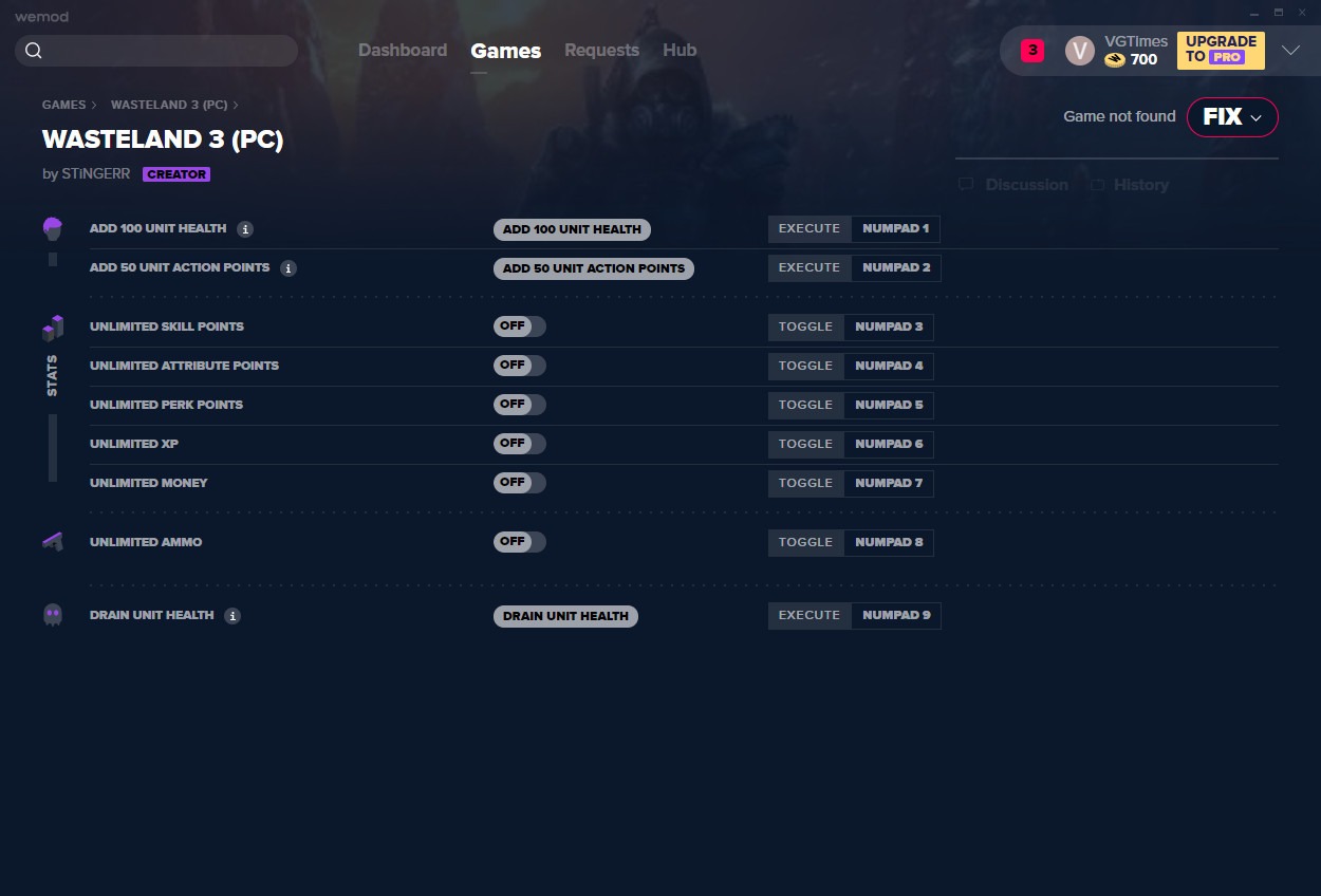 Читы для Wasteland 3