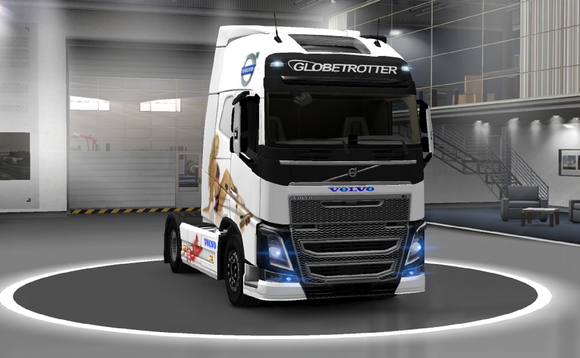 Скачать ETS 2 "Volvo FH16 2012 Beautiful Girl Skin (TARANtul78)" Геймплей