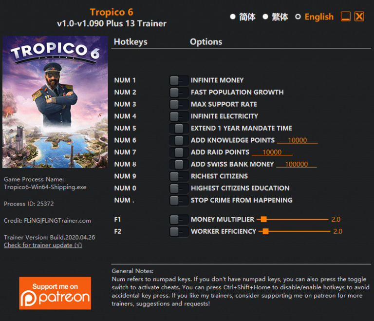 Tropico 6 Trainer (+13) [1.0 1.090] {FLiNG} —